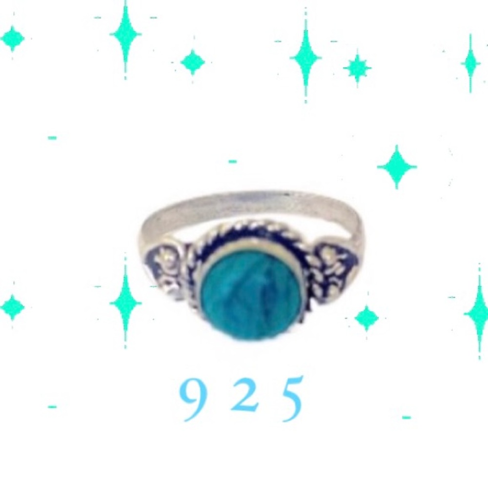 925 Turquoise Ring Size 9.5 - Picture 4 of 5